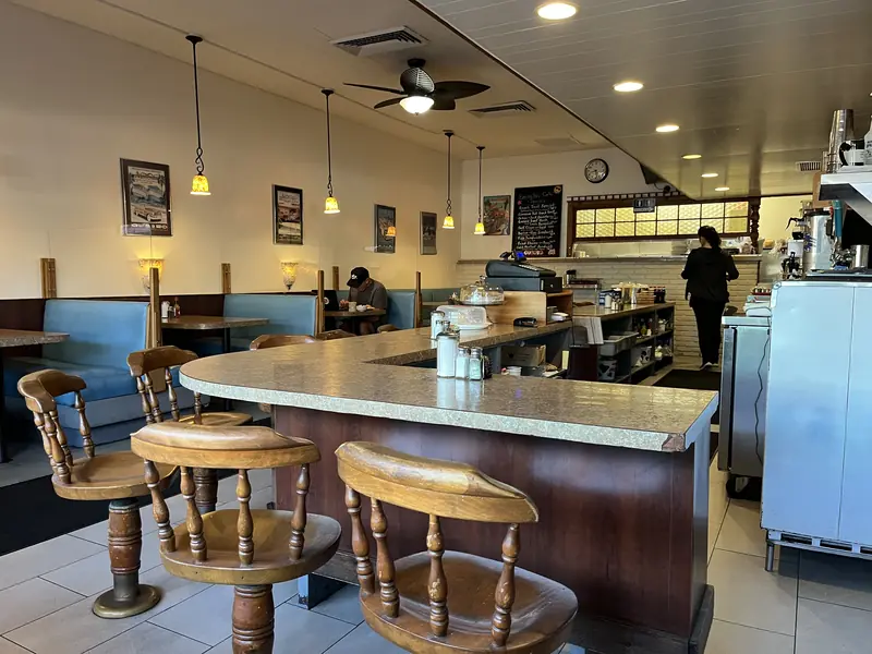 View of the counter inside Encinitas Cafe